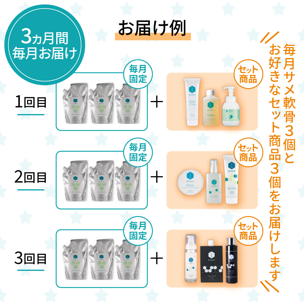 液体サメ軟骨エキス3個セット　お届け例