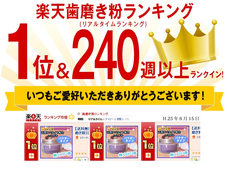 楽天歯磨き粉ランキング1位&240週以上ランクイン!