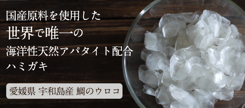 国産原料を使用した世界で唯一の海洋性天然アパタイト配合ハミガキ