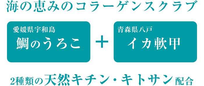 海の恵みのコラーゲンスクラブ 2種類の天然キチン・キトサン配合